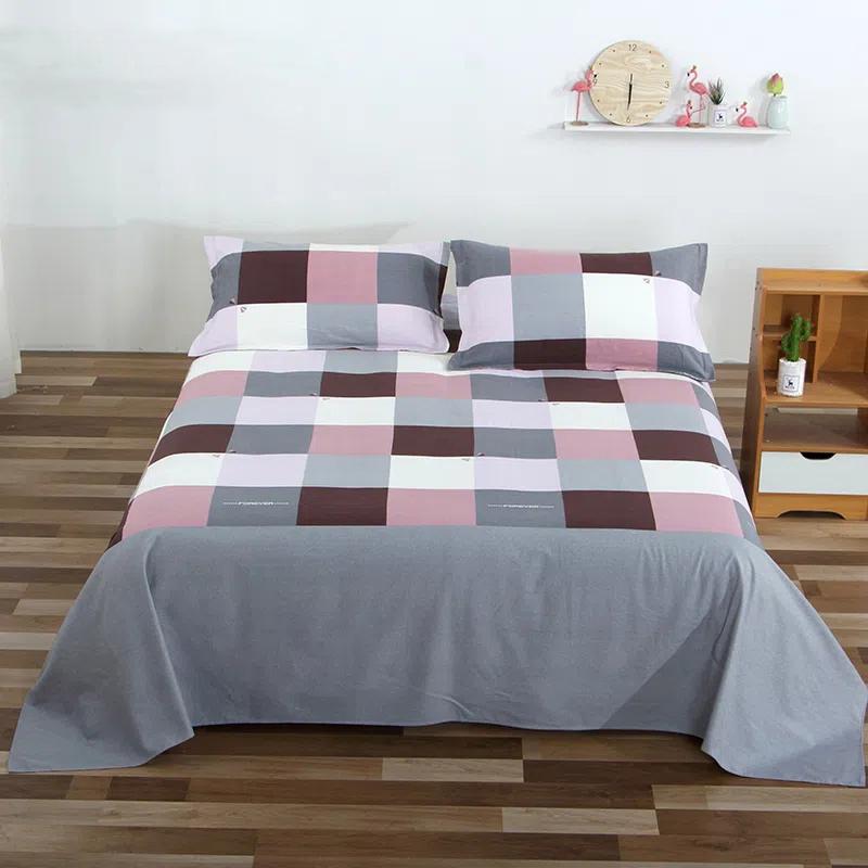 

Простыни из чистого хлопка Цельные утолщенные мягкие простыни с принтом для односпальной двуспальной кровати Зимнее постельное белье 120*240cm серый