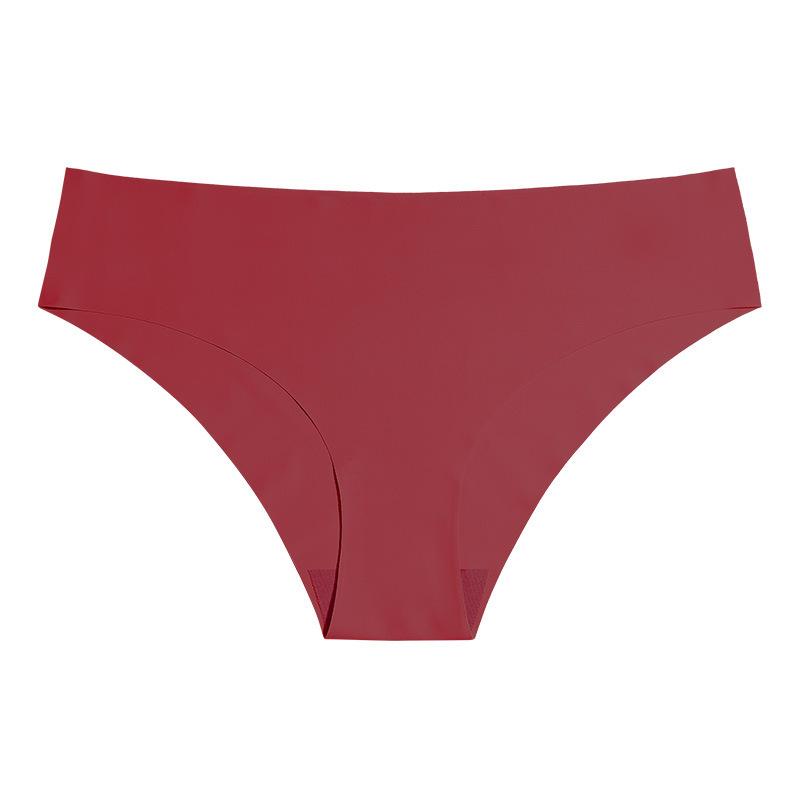 Large Size Knicker Seamless One-piece Underwear for Women Ice Silk Briefs Skin Friendly Low Waist Fitness Sports Panties