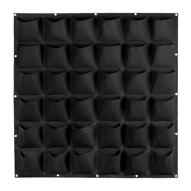 36/72 Pockets Green Grow Bag Wall Hanging Planting Bags Planter Vertical Garden Vegetable Living Outdoor Garden Home Tool