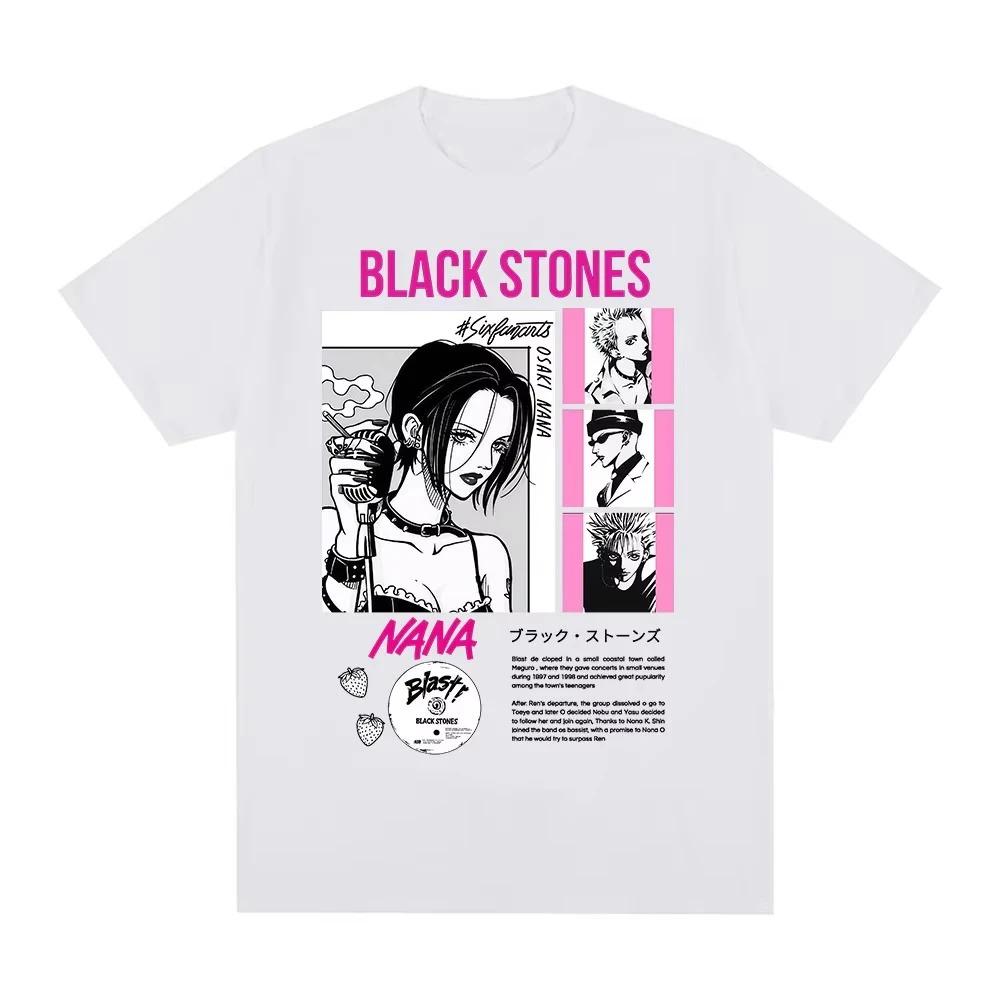 Anime Nana Osaki Černé kameny grafika Bavlna Y2k Tričko dámské Pánské Letní prodyšné Japonská Manga unisex Krátký rukáv