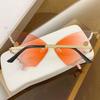 Butterfly Glasses Women Rimless Sunglasses Small Face Diamond Butterfly Sunglasses Rhinestone Bling Sunglasses Cat-Eye