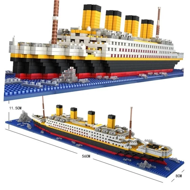 Titanic Model Cruise Ship 3D Mini Building Blocks Boat Mini Assemble Bricks Model Toys Desktop Decoration Gifts for Children