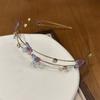 All-match Alloy Double Root Hair Bands Rhinestone Waterproof Butterfly Head Hoop Simple DIY Flower Hair Hoop Party