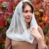 Jemné závoje mantilla pro ženy Krajkový nekonečný závoj Mantilla Latinský nekonečný závoj do kaple Latinská mše Pokrývka hlavy Krajkový šátek Závoje mantilla do kostela