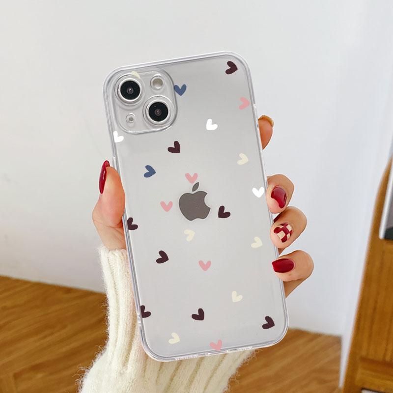 Husă transparentă pentru Apple iPhone 14 11 13 12 Pro 7 8 Plus XR X XS Max 6 6S 13Pro Husă de telefon din silicon Love Line Flower
