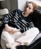 HYFVE Wool Blocked Striped Knit Cardigan