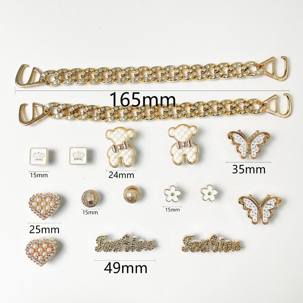 Cute Resin Starfish & Shell Croc Shoe Buckles with High-End Flower Accessories