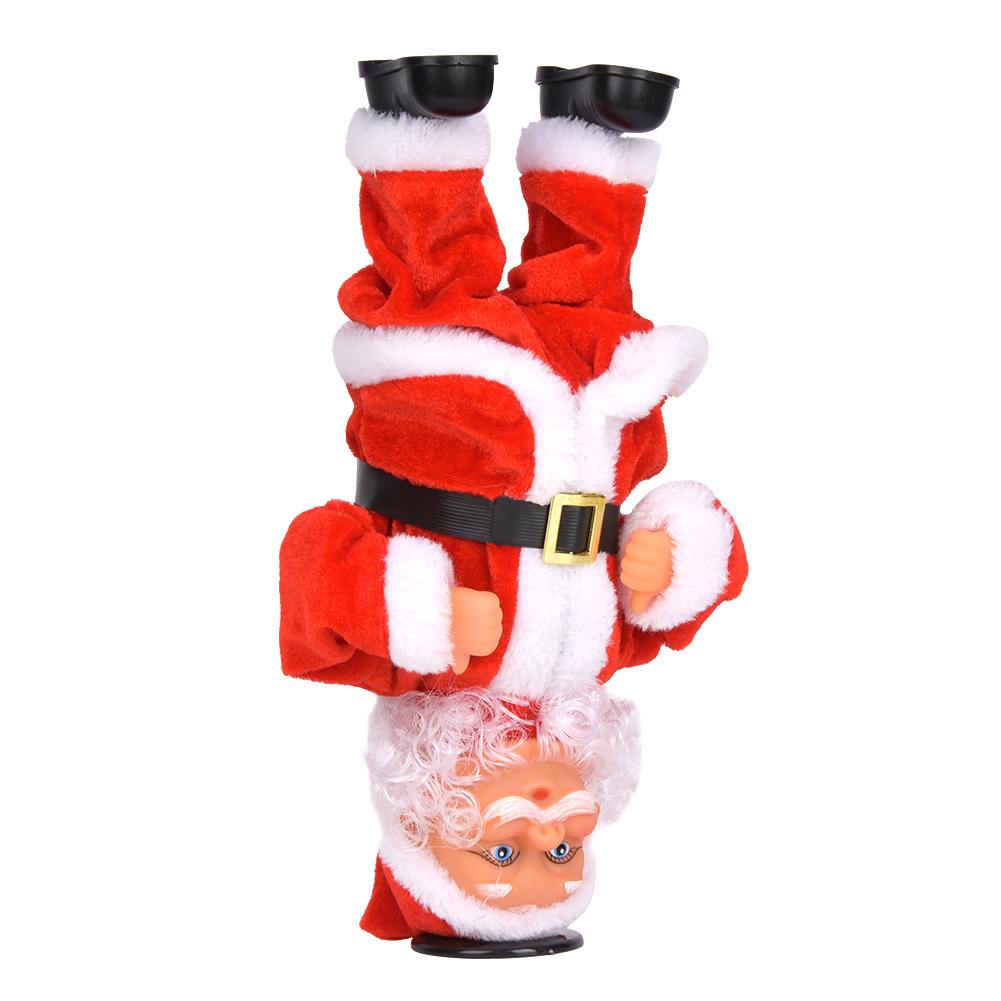 Lovely Christmas Electric Music Dancing Headstand Rotation Santa Claus Doll Decoration Toy Gift
