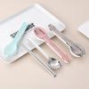 Portable Cutlery Set with Storage Box 304 Stainless Steel Spoon Fork Chopsticks for Camping Travel Outdoor Dinnerware Christmas
