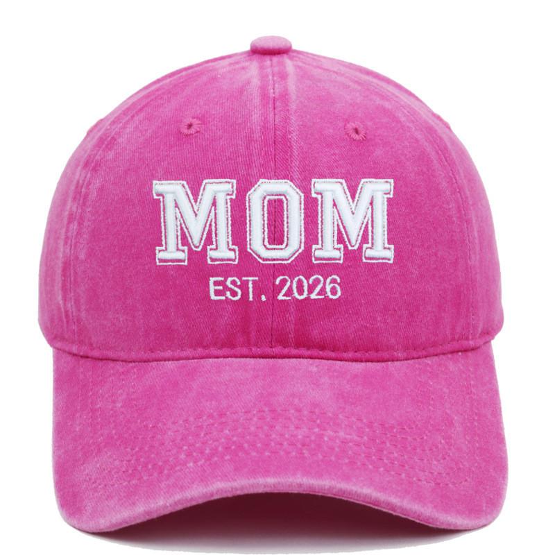 Dad Mom Waterwashed Cotton Baseball Cap With Embroidery For Casual Outdoor Wear