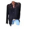 2018 Herbst Langarm Bluse mit Spitze und Steh- und Umlegekragen und Tasche