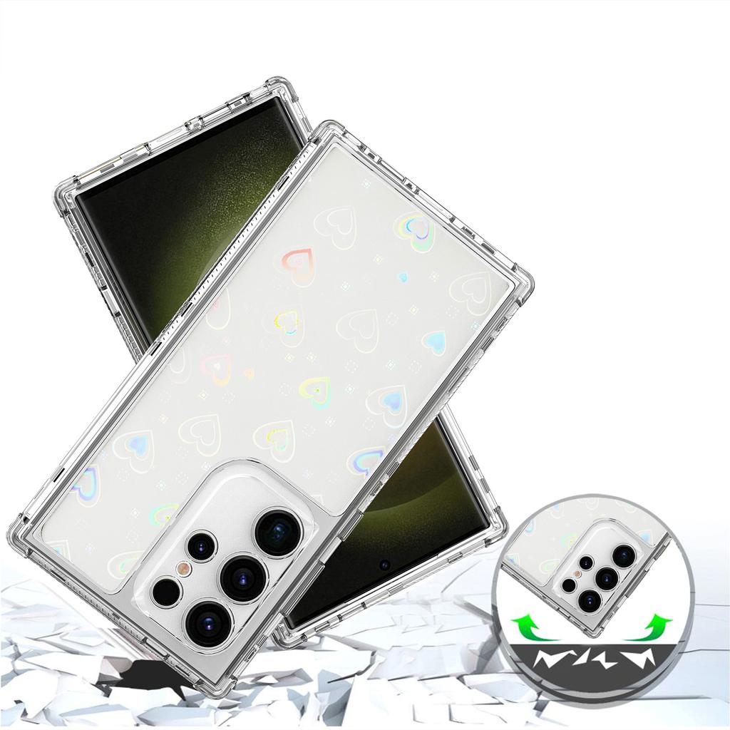 For Samsung Galaxy S25 Ultra/S24 Ultra Case Acrylic TPU Clear Phone Cover with Laser-printed Film