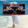 Custom Name Ultra-Soft Beach Towel with Racing Theme,Ideal for Pool - Camping, Diving - Perfect Travel Essential, Vibrant Beach Towel.
