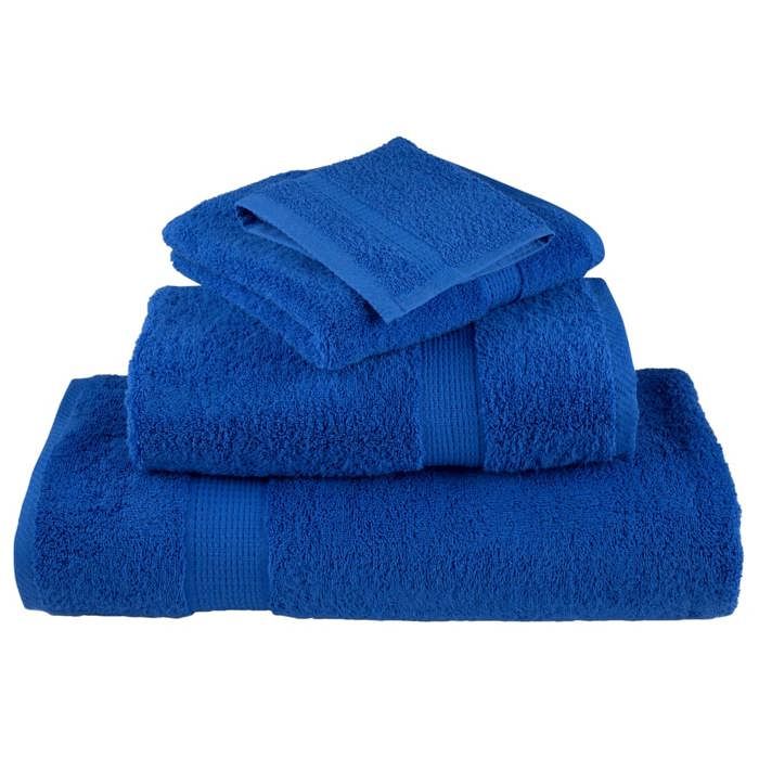 VidaXL Serviettes d'invité de Qualité Supérieure 2 pcs, Draps de Bain, Essuie-mains, Serviette de Visage Salle de Bain, Bleu 137182