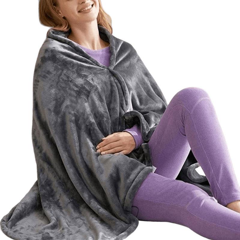 USB Electric Heated Blanket 3 Heating Levels Fleece Heated Blanket Wearable Coral Velvet Blanket Quickly Heated Cape Pad