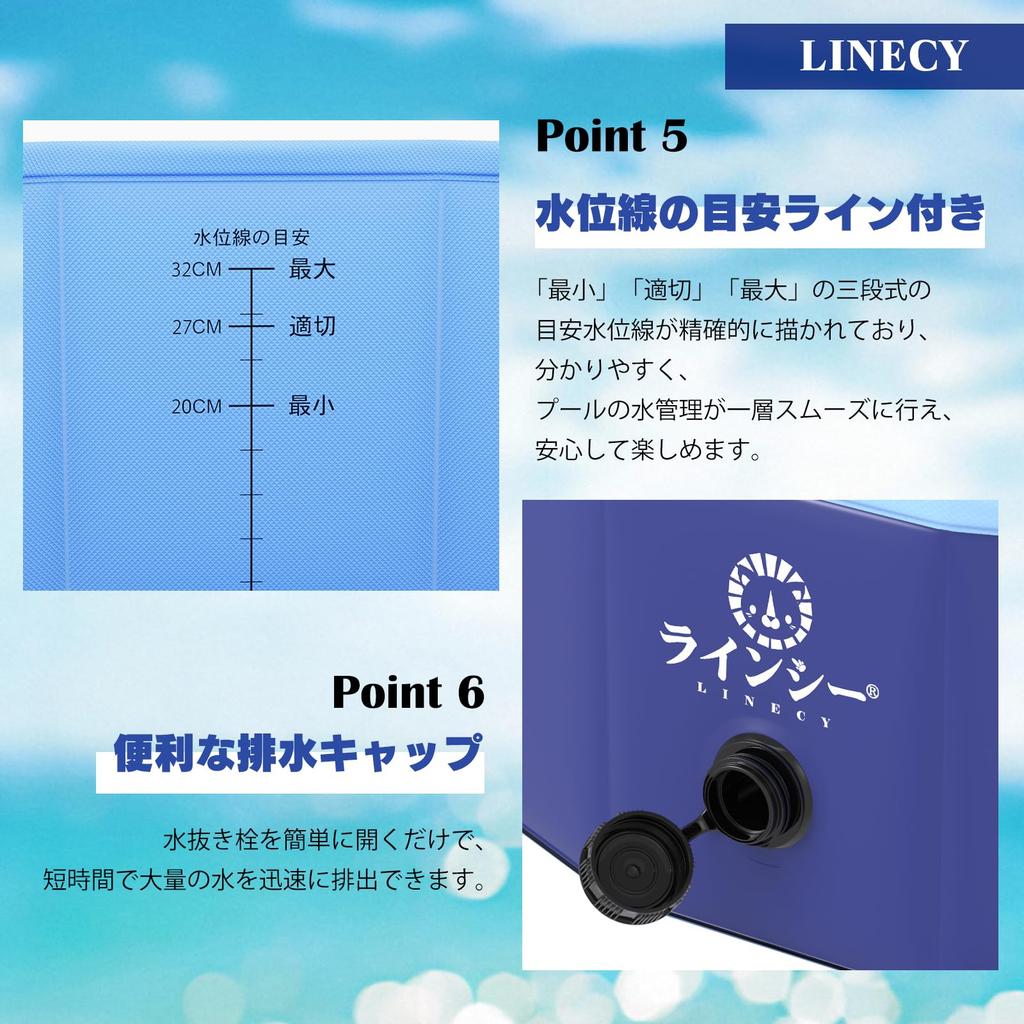 LINECY Large Vinyl Pool for Home No Inflation Suitable for Easy and Home Use, Kids, 10030cm, Required, Foldable, Balconies, Pets, Shower, Garden,