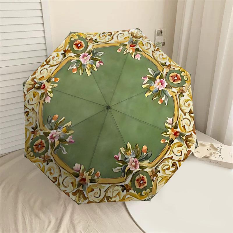 

1PC Floral Pattern Umbrella-8-Rib Reinforced, Automatic Open, Lightweight & Durable, Cute Fashion Accessory for Outdoor-F2649