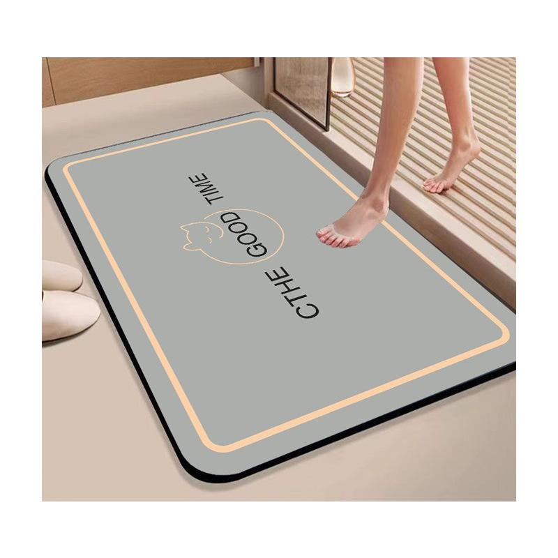 Modern Simple Diatom Mud Floor Mat, Water-Absorbing Floor Mat At The Door Of The Bathroom, Dirt-Resistant, Quick-Drying And Easy-To-Take-Care Floor