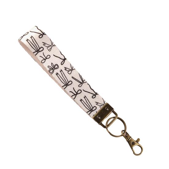 Nyckelring Hänge Rutigt Tryck Faux Läder Handledsrem Nyckelring Armband med Snabbfäste Fjäderring Kvinnor Nyckelhållare