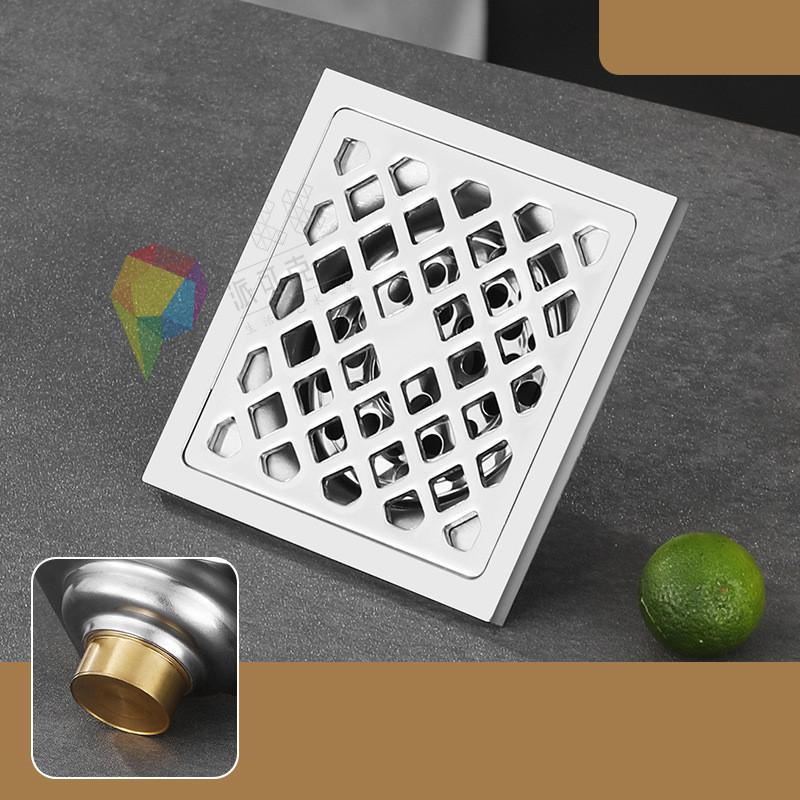 1PC 10X10CM Stainless Steel Thick Floor Drain Anti-odor Washing Machine Floor Drain Bathroom Double Use