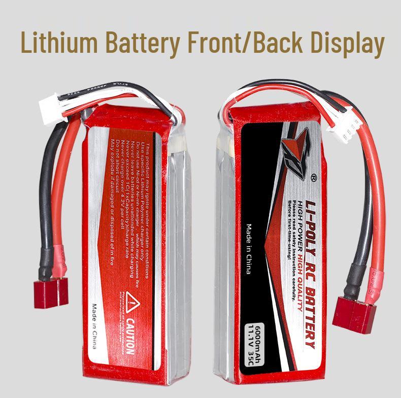 11.1V 6000mAh 35C High Discharge Lithium Battery for RC Cars, Aircraft, and Boats