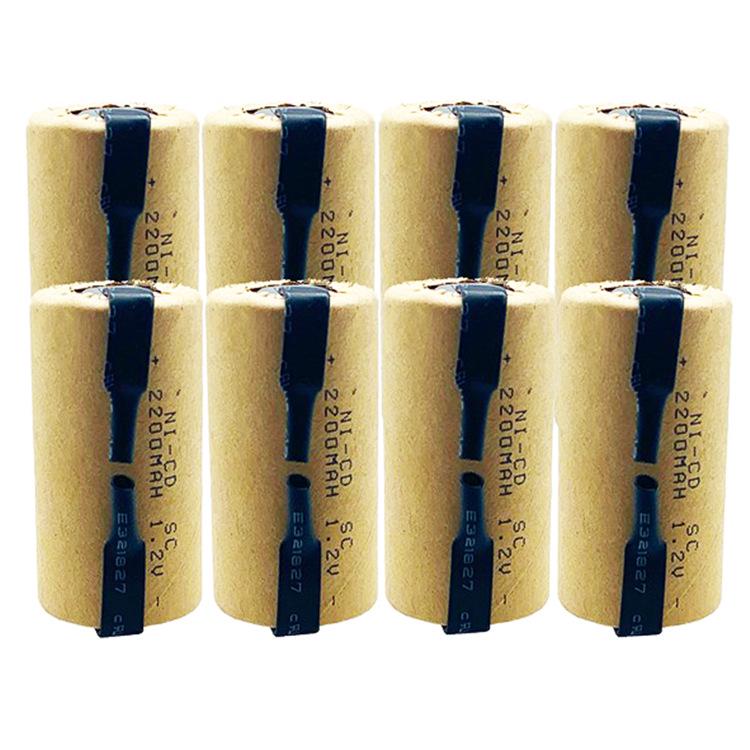 SC NI-CD 1.2V 2200mAh Nickel-Cadmium Rechargeable Battery for Power Tools, Toys, Shavers, Emergency Lights, and Vacuum Cleaners
