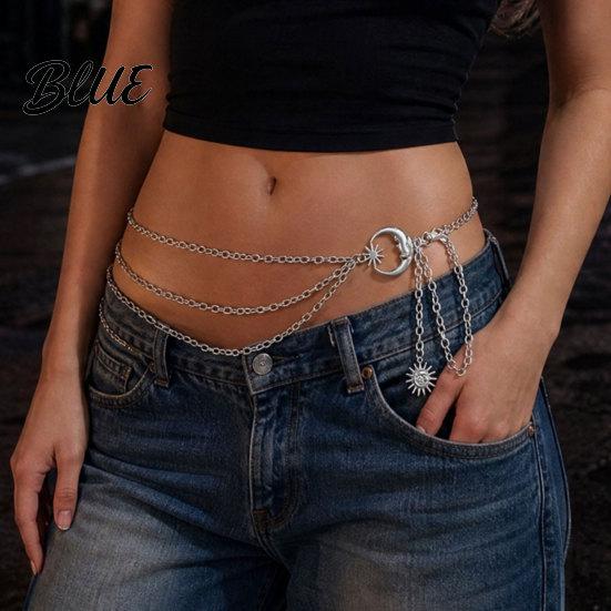 Sun Pendant Body Chain Boho Moon Chain Multi-layer Waist Belt