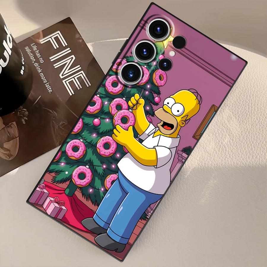 S-simpsons Donut Funda Phone Cover Case for Samsung Galaxy S25 Ultra S24 Plus S20 S22 S9 S21 S23 FE