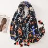 Women Luxury Brand Viscose Scarf Butterfly Floral Tassel Shawls Autumn Winter Wrap Pashmina Stole Muslim Hijab Sjaal 180*90Cm