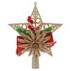 Christmas Tree Star Topper Exquisite Five-Pointed Solid Color Star Adornment Holiday Decoration Xmas Tree Decoration