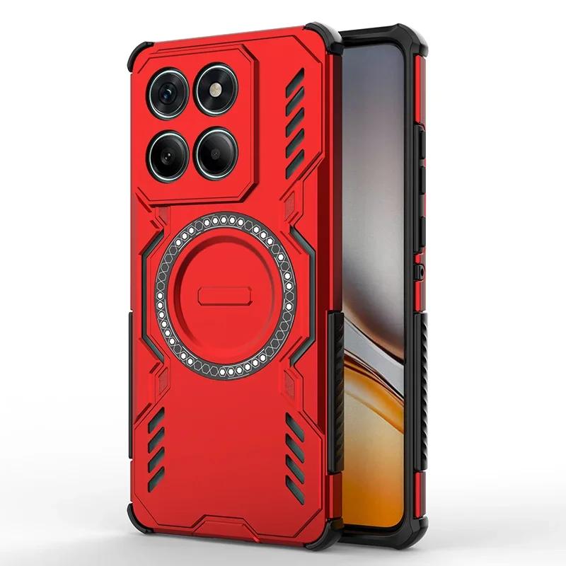 Etui ochronne z pancerzem, odporne na wstrząsy, z osłoną obiektywu, magnetyczne, kompatybilne z Magsafe, do ładowania bezprzewodowego, dla telefonu Motorola Moto Edge 50 60 Pro Fusion Neo