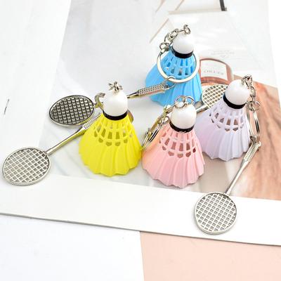 Lightweight Alloy Badminton Racket Keychain Key Holder Sports Themed Keyring for Athletes and Unique Gift Seekers