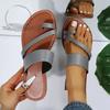 Summer Solid Color Flat Sandals Fashion Open Toe Outdoor Slippers Casual Beach Women's Shoes Plus Size