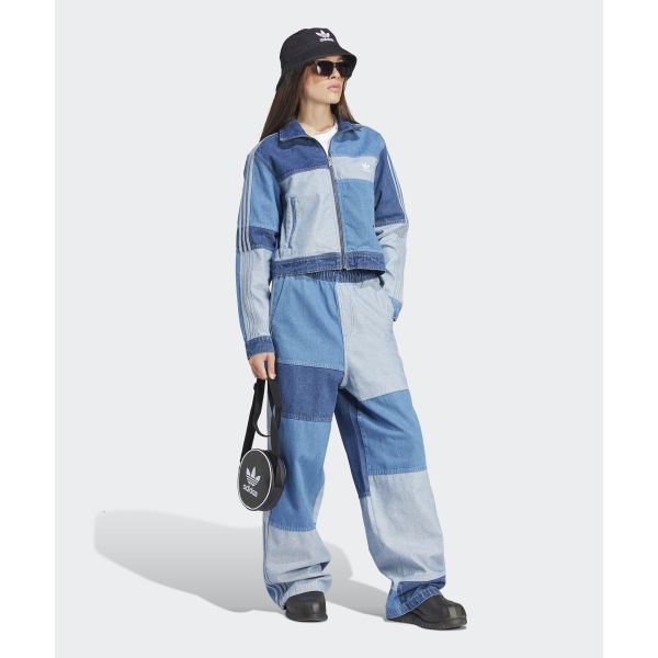 adidas Originals Kseniaschnaider Patchwork Pantolon Elastik Bel Ve Geniş Paça Kadın Alt Pantolon Açık Mavi IU2463