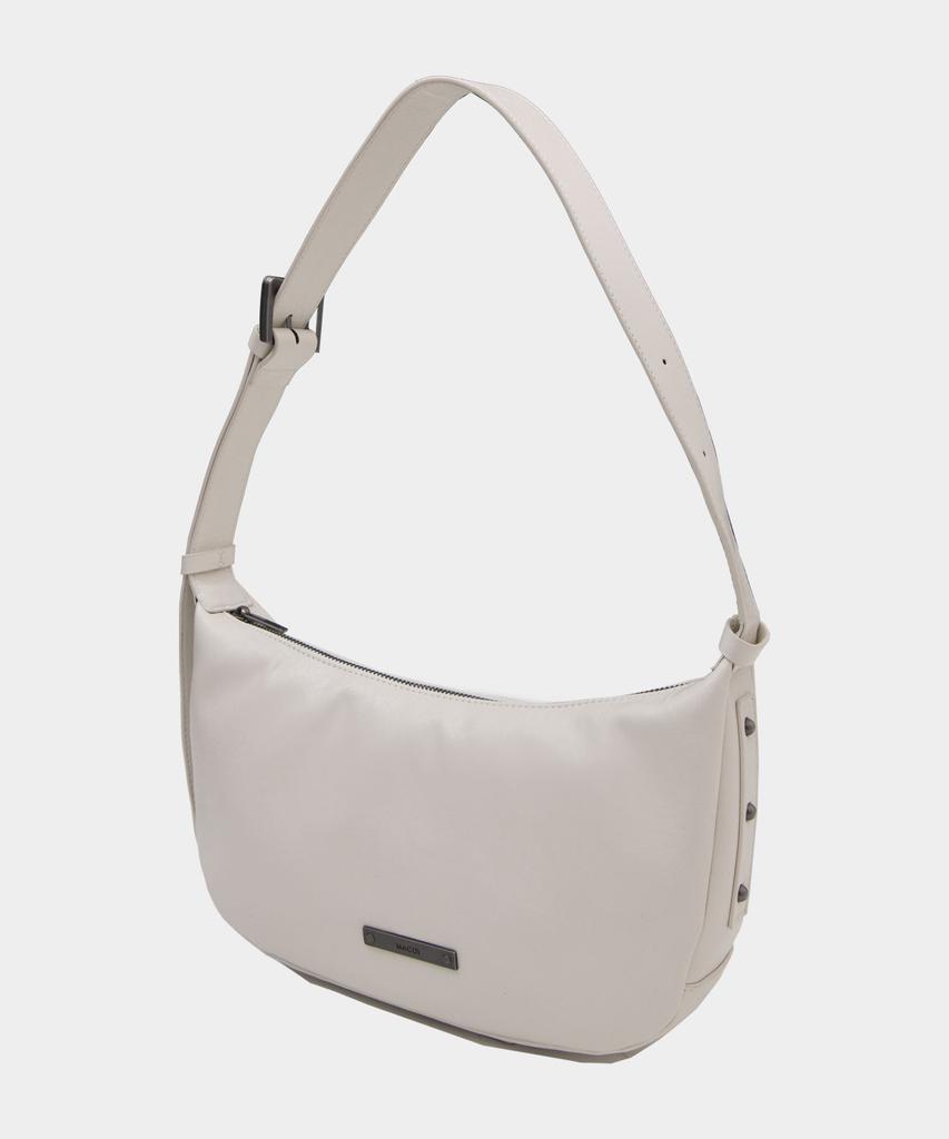 Macoi Flow Contour Minimal Leather Shoulder Bag [Ivory]
