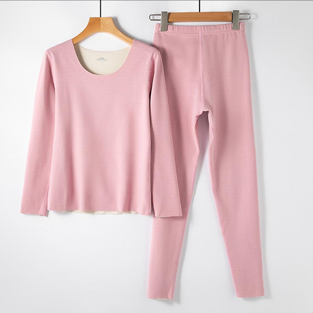 1Set Women's Thermal Underwear Set Seamless Thick Double Layer Warm Lingerie Winter Long Sleeve Bottoming Thermal Clothing Sets