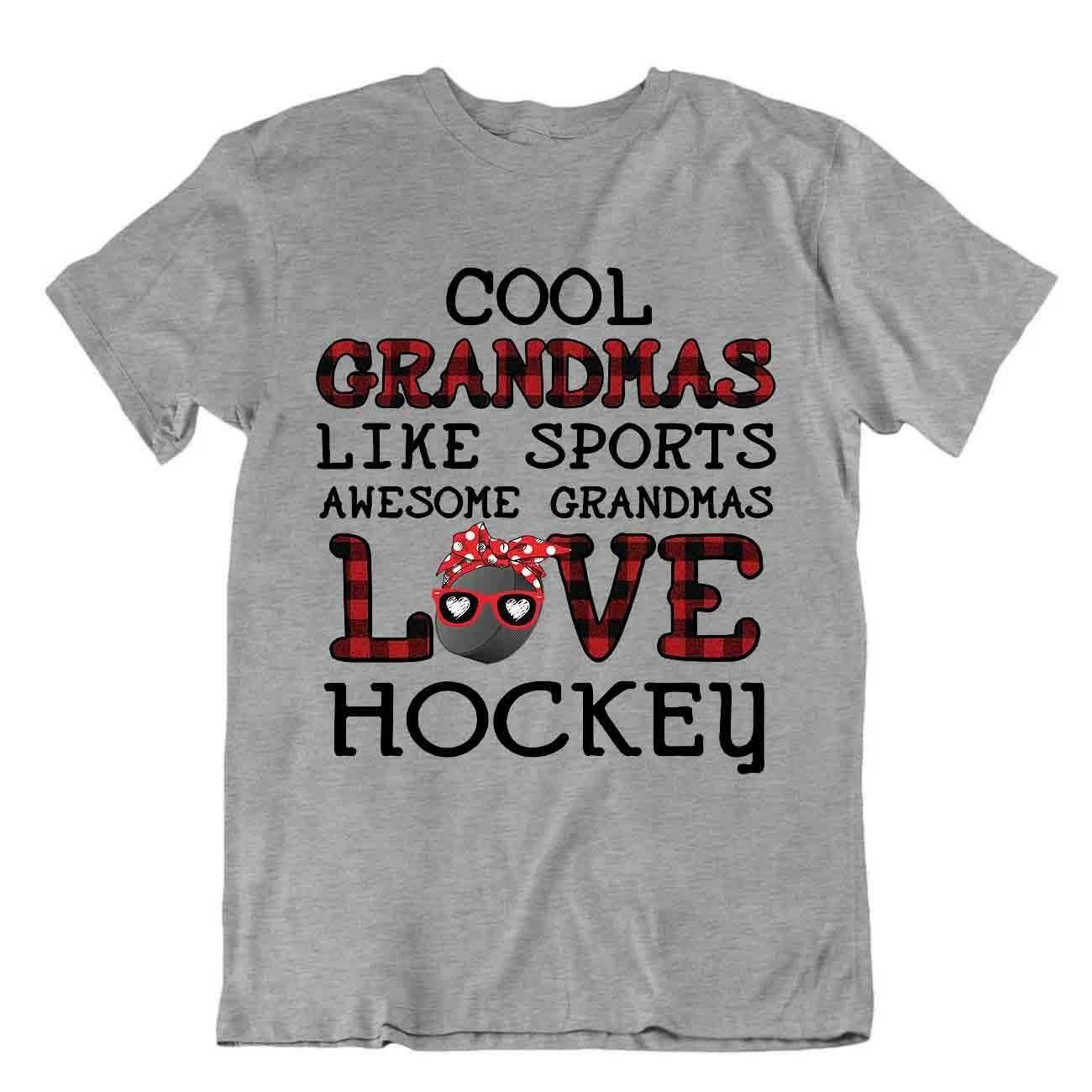 Hockey Sport Tshirt Tee Cool Grandma Gift Vintage Cute Funny Classic Skates Goal 3XL