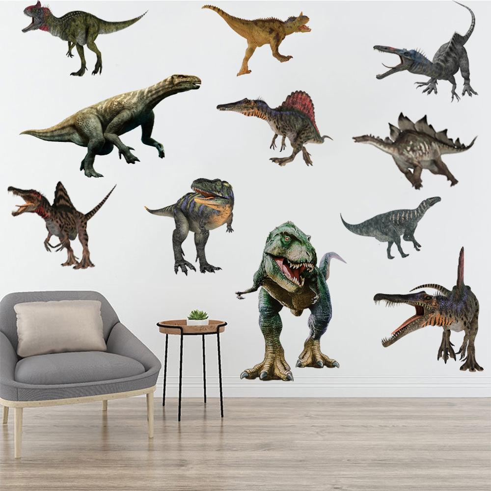 Cartoon-Jurassic-Dinosaurier-Wandaufkleber für Wohnzimmer, Kinderspielzimmer, Schlafzimmer, Dekoration, Wandkunst-Aufkleber