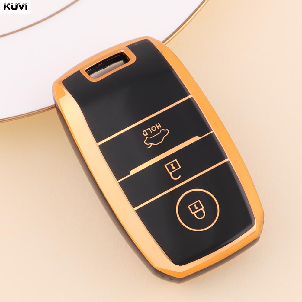 

For Kia Picanto Sportage Rio 3 Cerato 4 Soul K5 Ceed Optima Seltos Sorento 3 4 Buttons Tpu Car Smart Key Case Cover