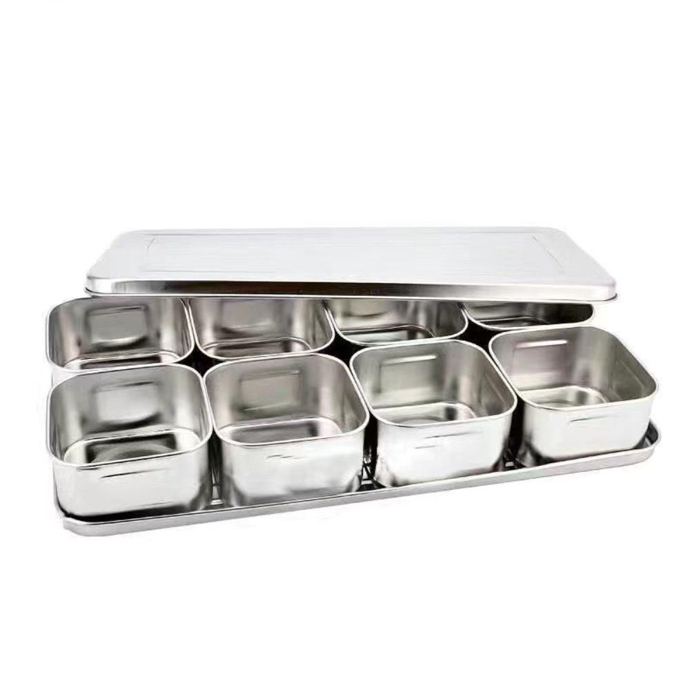 

Прямоугольный контейнер для приготовления пищи 6/8 секций, контейнер для ингредиентов для десертов, контейнер для хранения приправ, ресторан 8 Grid