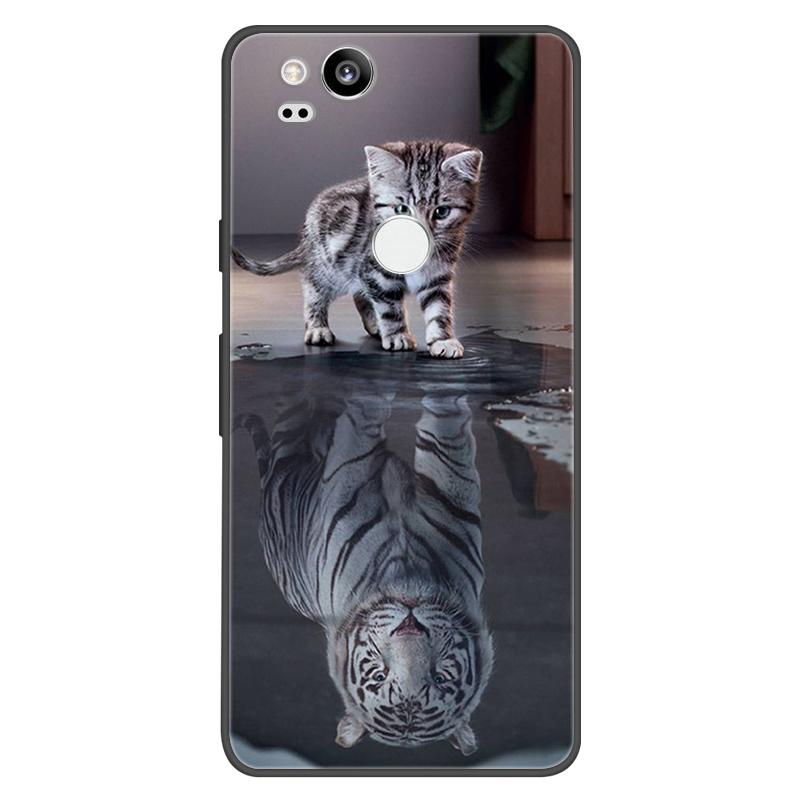 For Google Pixel 2 Case Soft Black Silicone Bumper Butterfly Phone Cover for Googe Pixel2 2XL Pixel2XL 2 Cases Fundas Coque