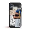 Custodia nera per IPhone XR 6 6S 7 8 Plus X Custodia Cover Etichetta Codice a Barre Retrò per IPhone 12 13 Mini 11 Pro XS Max SE 2020