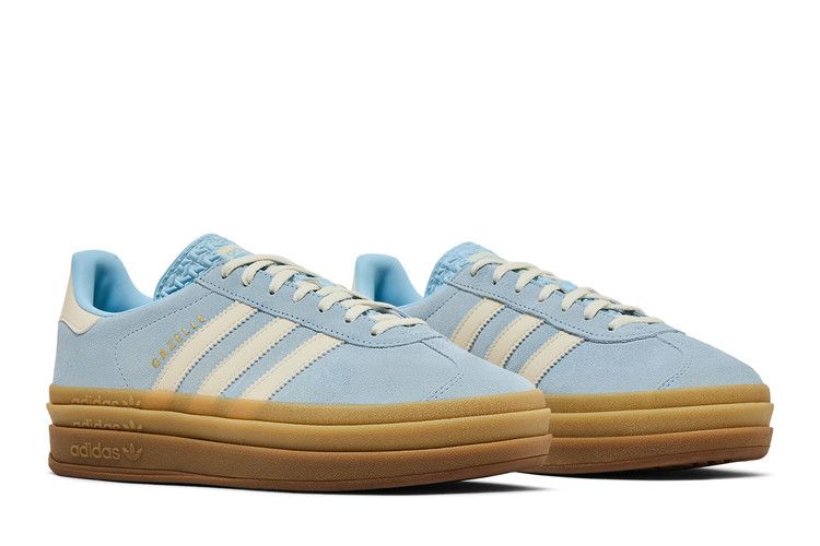 Women's Sneakers Adidas Gazelle Bold Clear Sky Cream (Women's) Clear Sky/Cream White/Gold Metallic