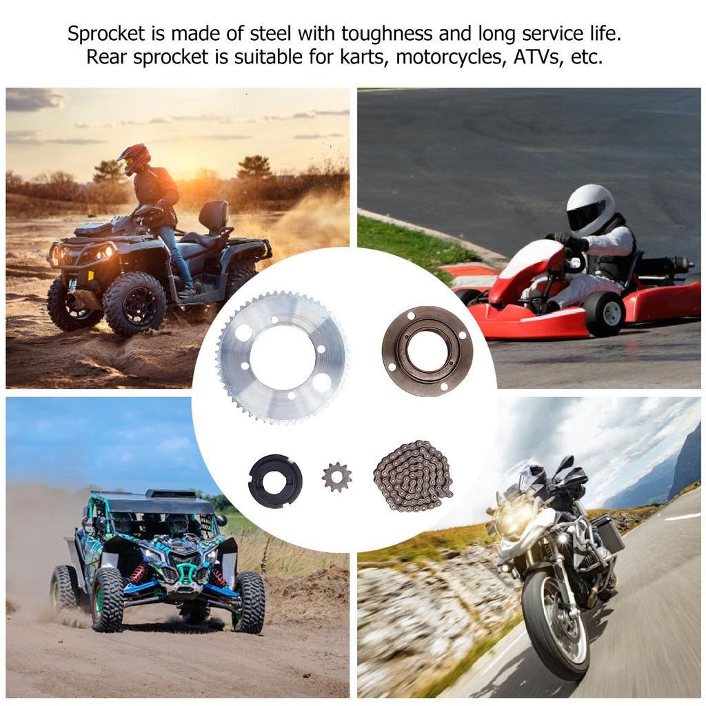 25H 82 Links Chain 25H 10mm Hole 11T Sprocket 55T4 Hole Sprocket Flywheel Adapter Set for Motorcycles ATVs