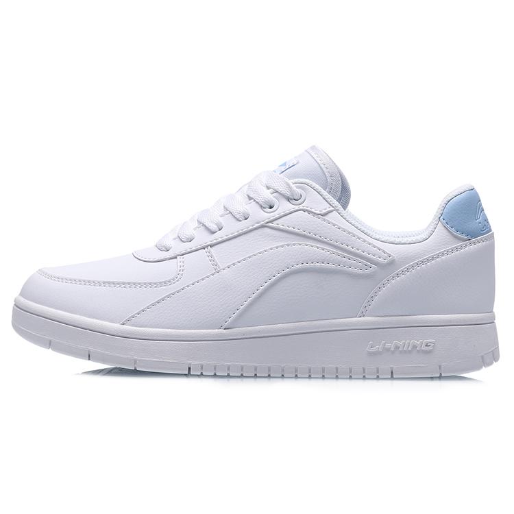 New LiNing Youth Style Low Top Skateboard Shoes Women's White Blue AGCP422-4
