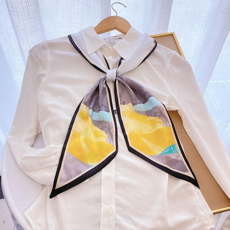 Luxury Long Silk Scarf Bag Tie Lady Neck Skinny Scarves Hairband Foulard Horse Print Brand Women Neckerchief Ribbon