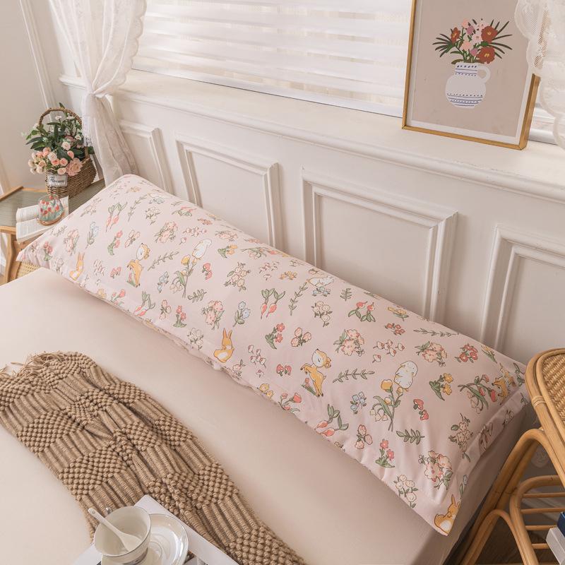 Washed Cotton Double Long Pillow Cover 1pcs Single Lengthened Couple Pillow Core Cover Household Single Pillow Core Cover