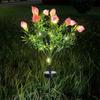 Solar Gardenia LED Flower Stake Light for Outdoor Decoration