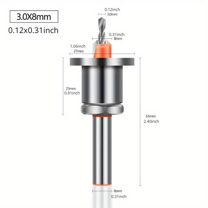8mm Shank Drill Bit New Alloy Core Limiter Countersink Drills Router Bit Woodworking Tool