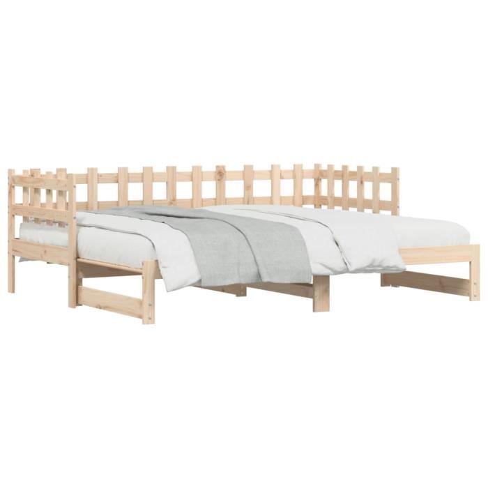 VidaXL Lit coulissant 2x(80x200) cm Bois de pin massif 840385
